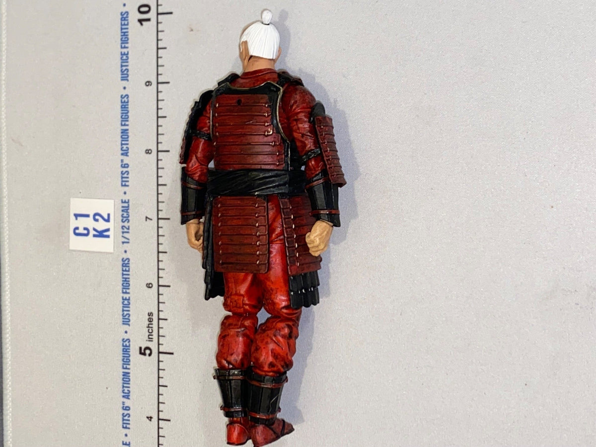 1/12 Scale Samurai Warrior Elder Action Figure in Red Armor - Icon Heroes