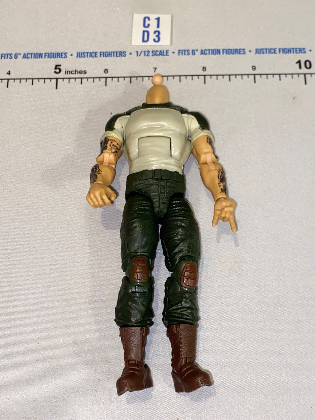 1/12 Scale GI Joe Classified Modern Era Action Figure Body - Headless with Tattoos