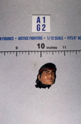 1/12 Scale GI Joe Classified Male Head Sculpt with Long Dark Hair and Red Headband