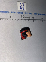 1/12 Scale GI Joe Classified Male Head Sculpt with Long Dark Hair and Red Headband