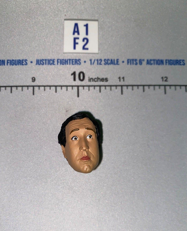 1/12 Scale Chevy Chase Male Head Sculpt with Short Dark Hair - Neca
