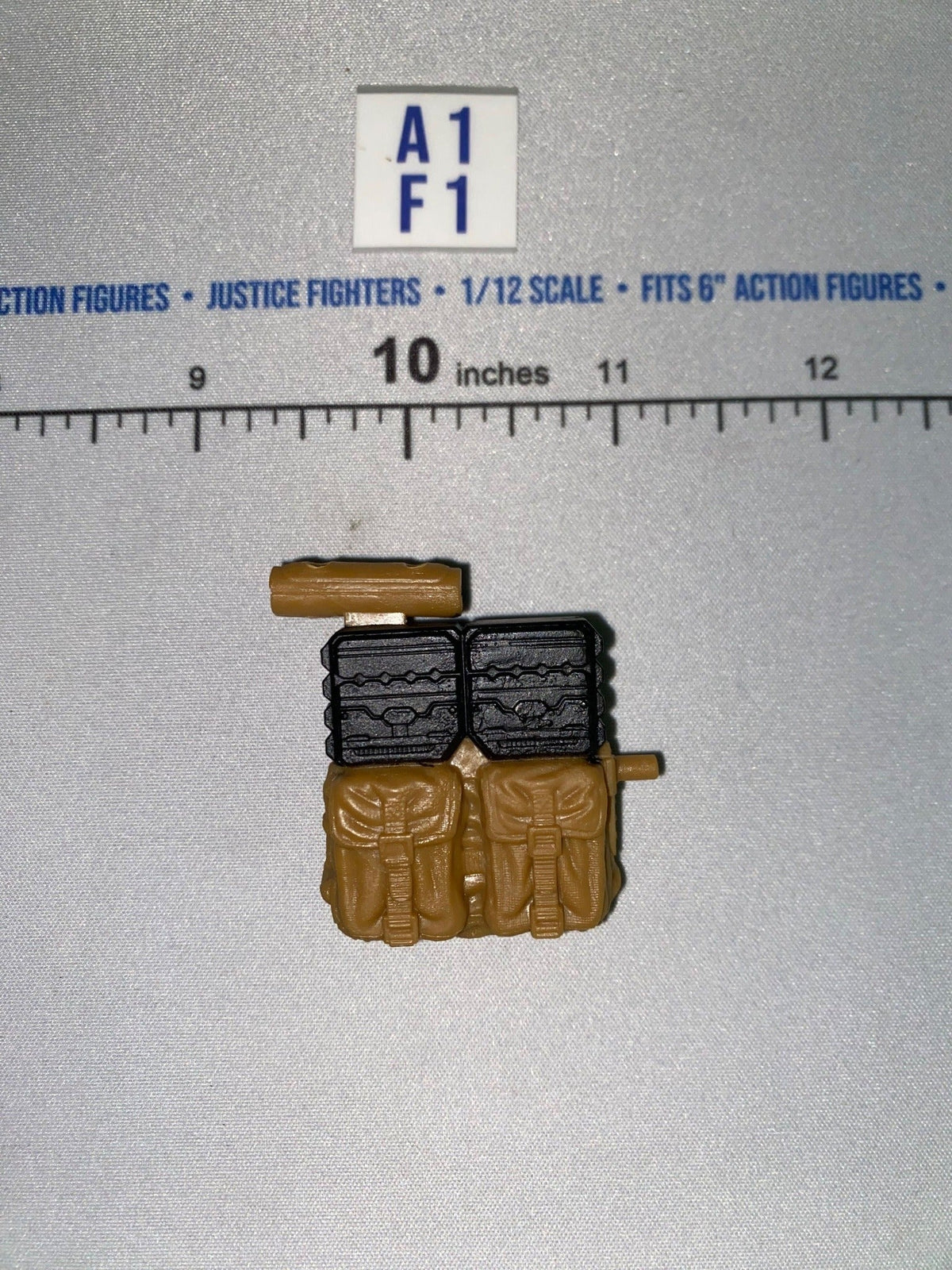1/12 Scale GI Joe Classified Modern Era Tan and Black Tactical Backpack