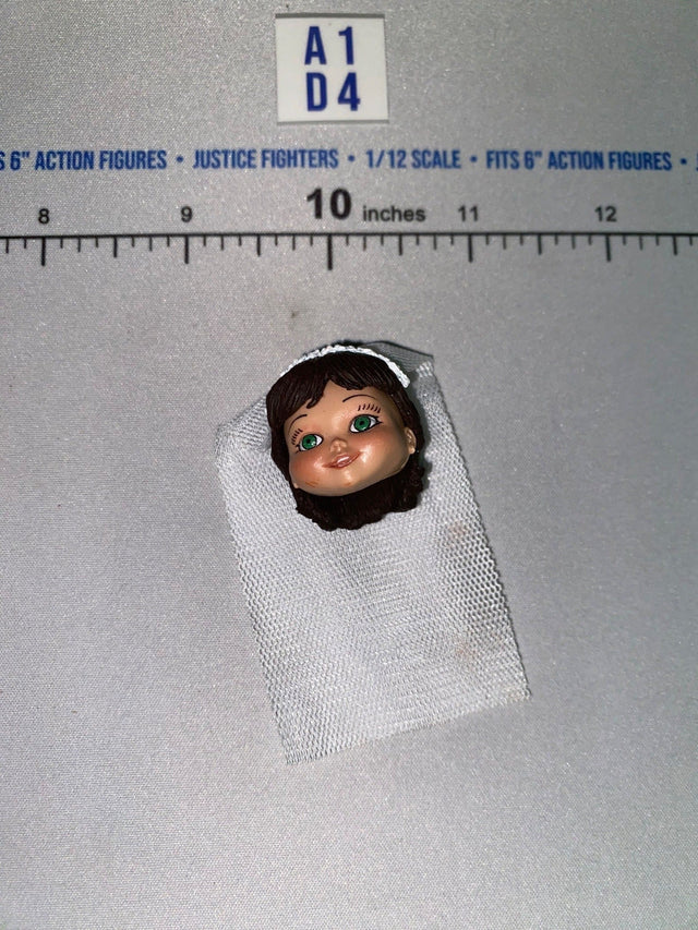 1/12 Scale Female Bride Head Sculpt with Dark Hair and Wedding Veil - Neca