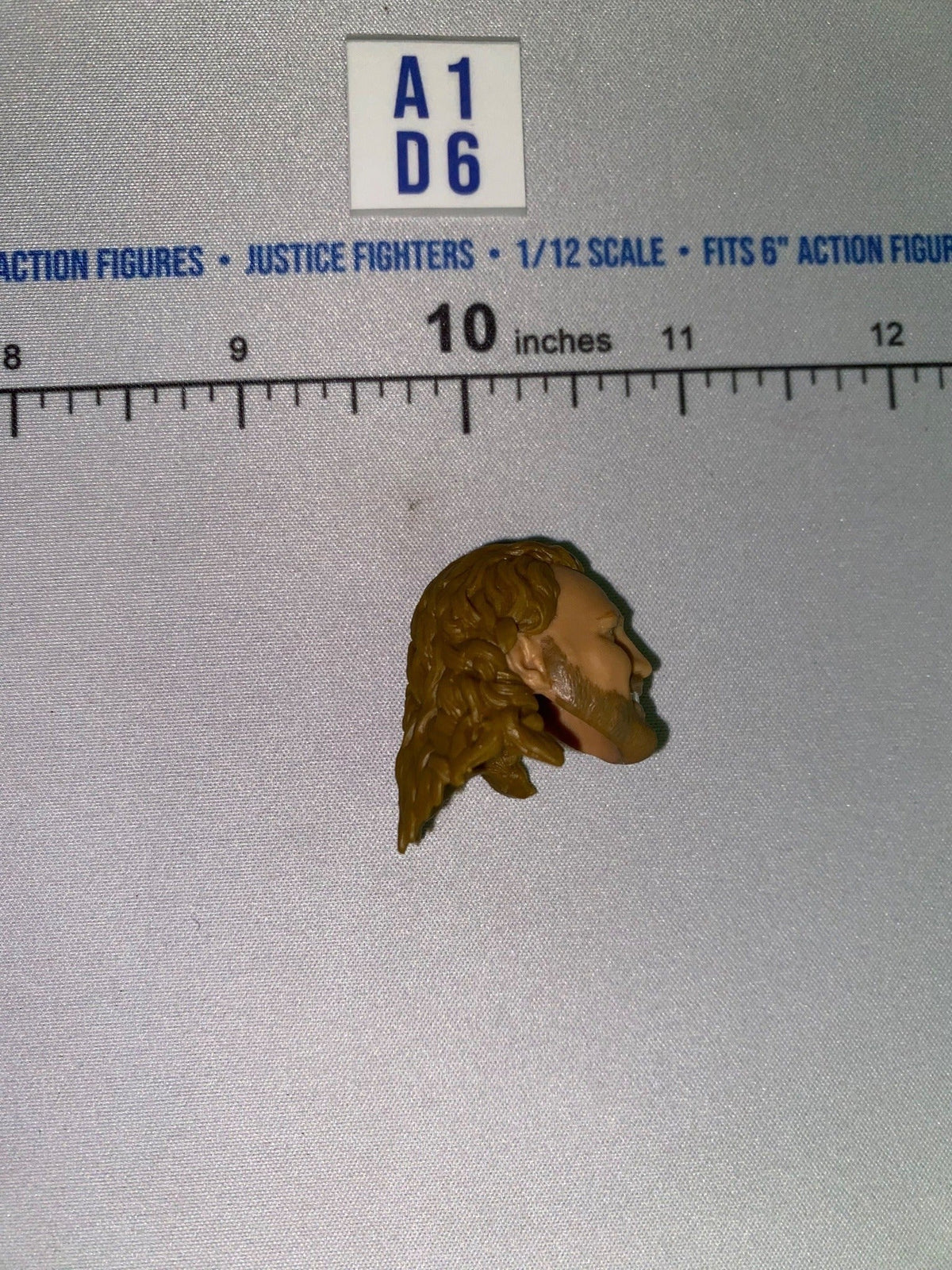 1/12 Scale Male Head Sculpt with Long Braided Hair and Beard - Mattel WWE