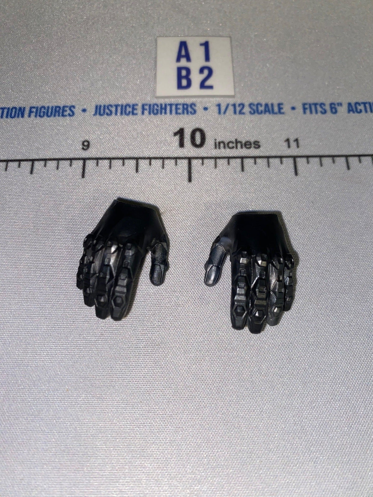 1/12 Scale Superhero Armored Gloved Hands Pair