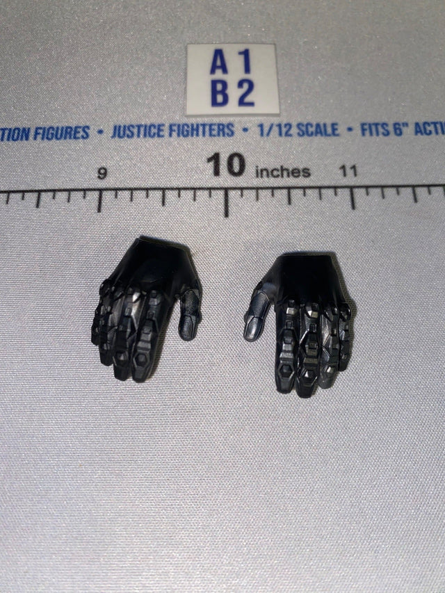 1/12 Scale Superhero Armored Gloved Hands Pair