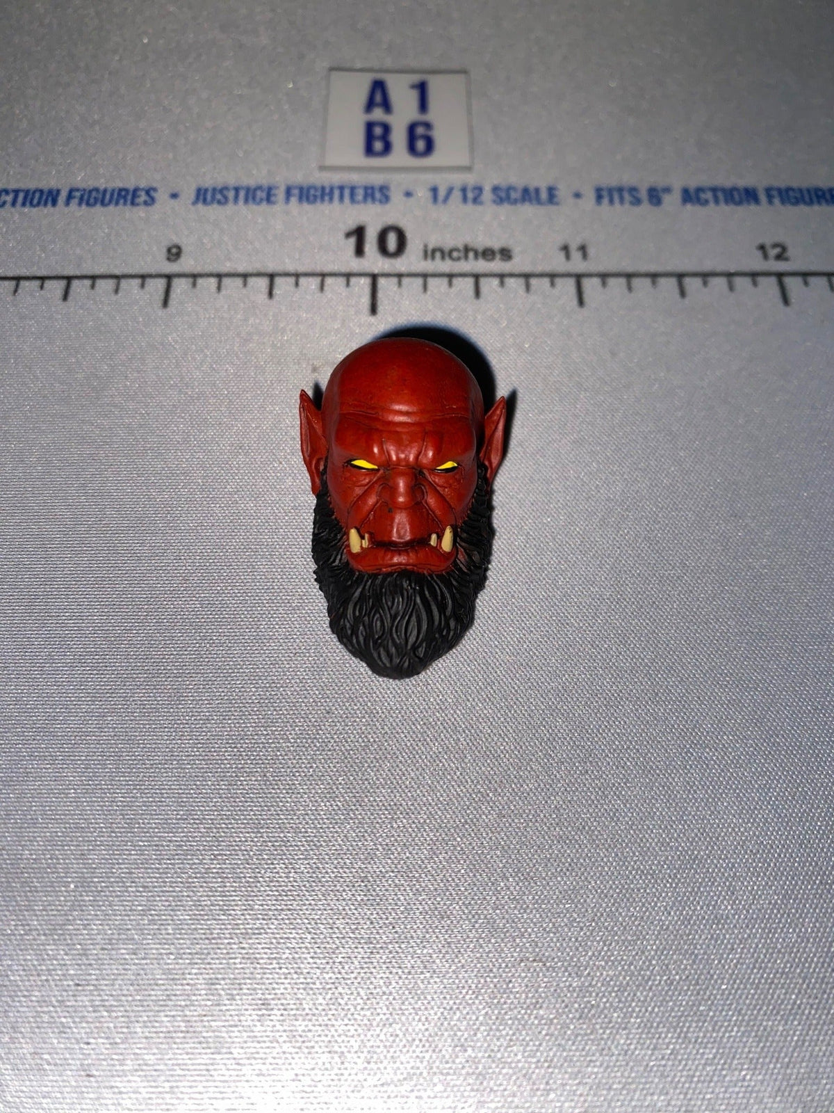 1/12 Scale Four Horsemen - Mythic Legions Fantasy Orc Head Sculpt with Black Beard