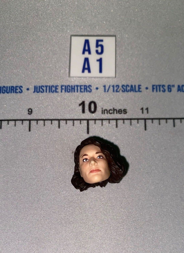 1/12 Scale Female Head Sculpt with Dark Wavy Hair