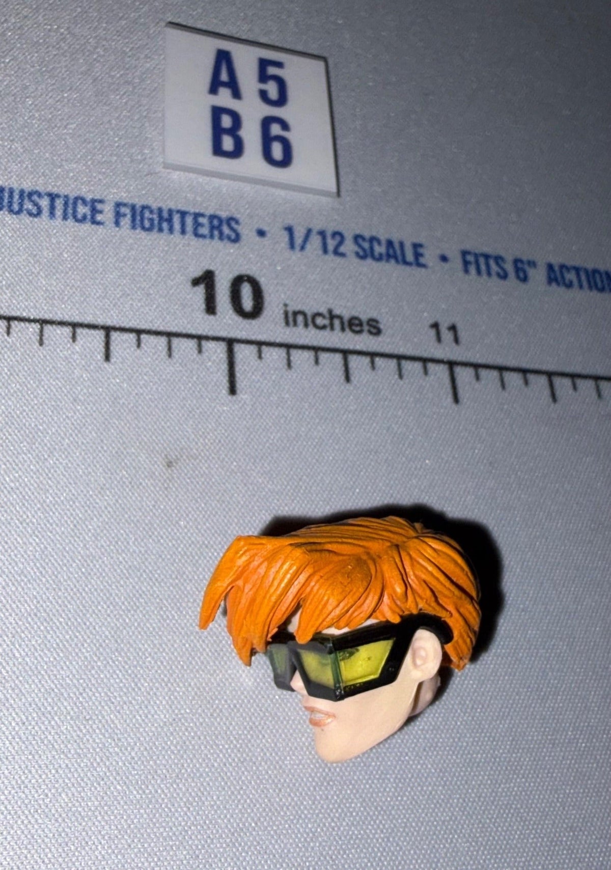 1/12 Scale Male Head Sculpt with Long Orange Hair and Goggles