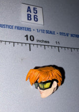 1/12 Scale Male Head Sculpt with Long Orange Hair and Goggles