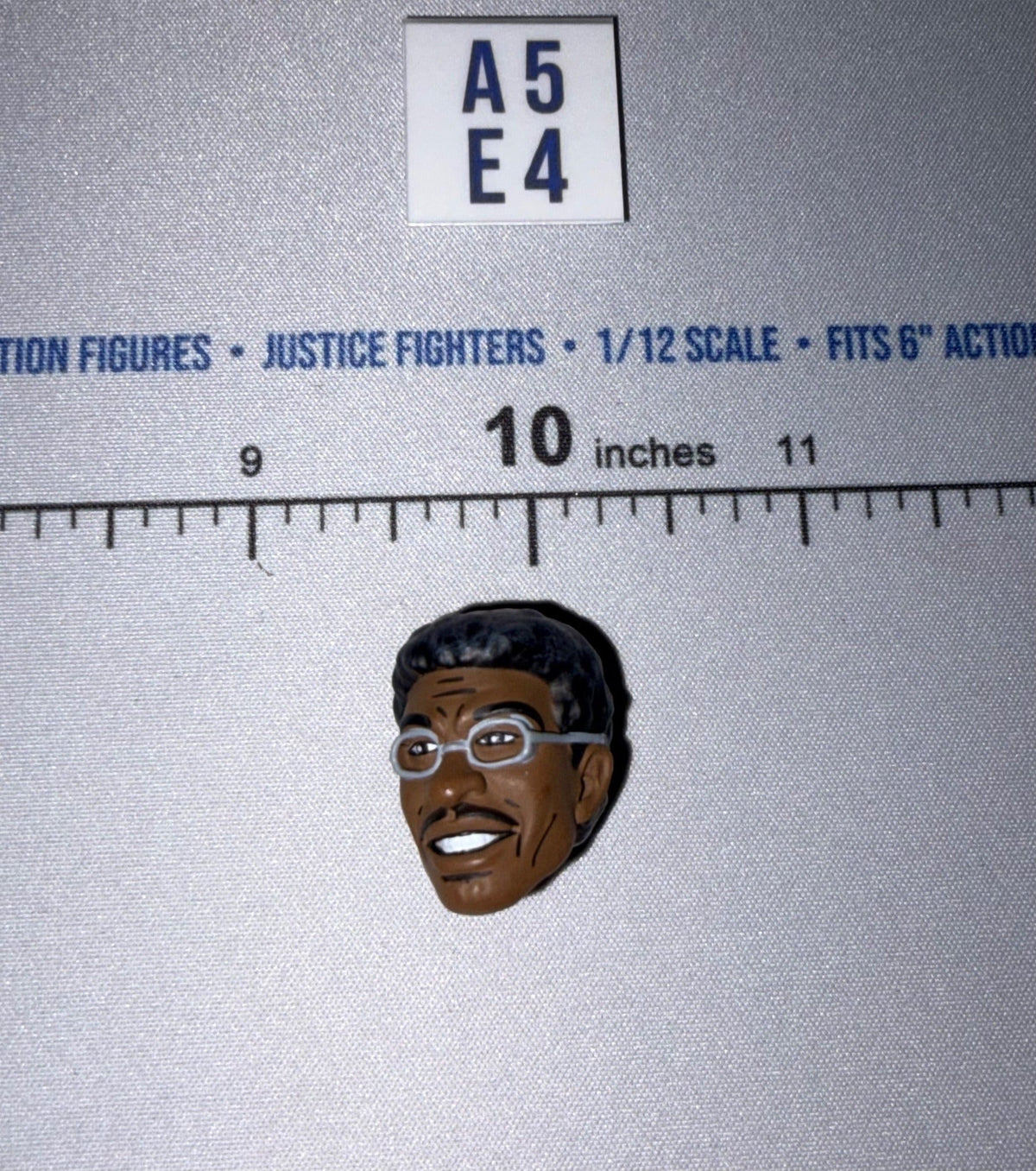 1/12 Scale Male Head Sculpt with Glasses - African American - Smiling