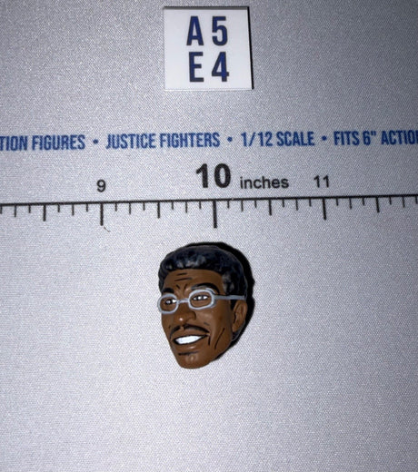 1/12 Scale Male Head Sculpt with Glasses - African American - Smiling