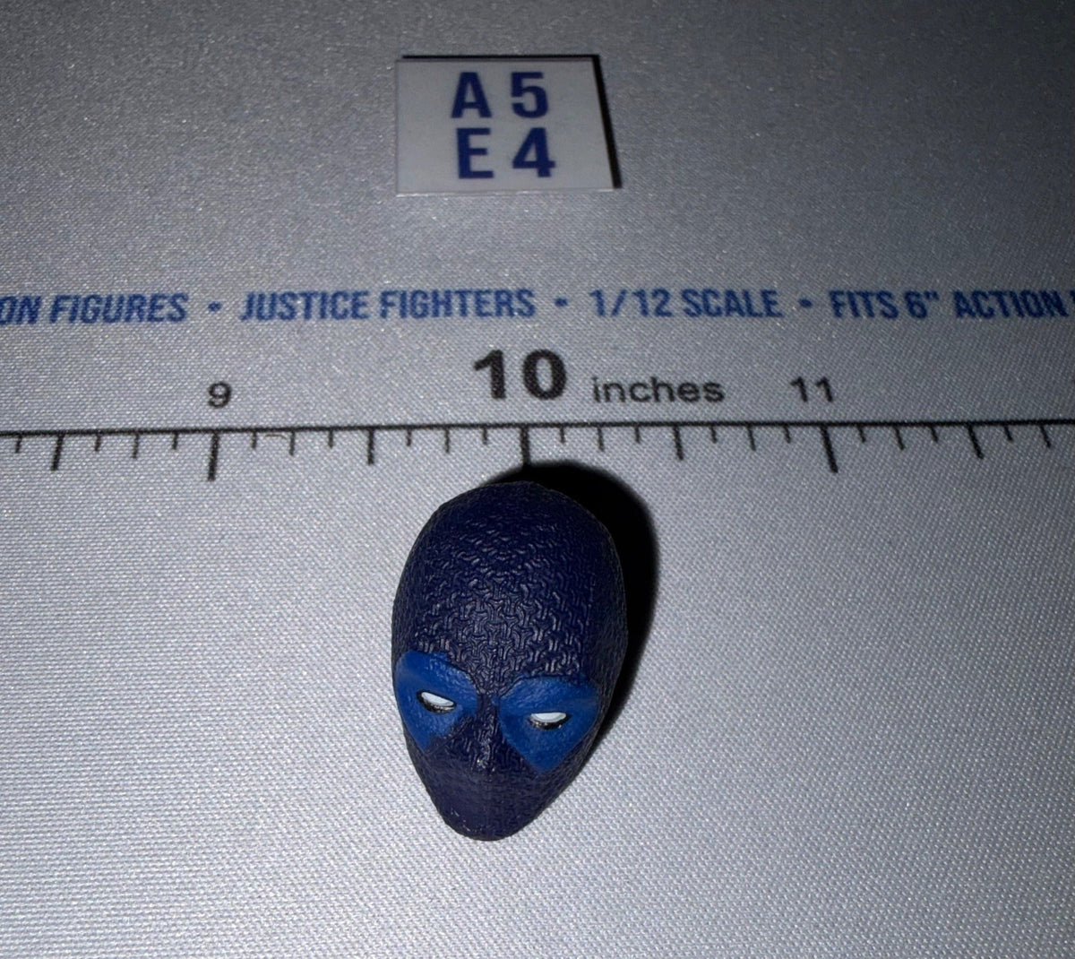 1/12 Scale Superhero Masked Head Sculpt - Blue