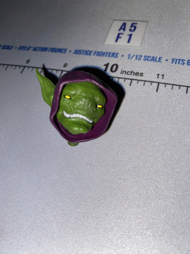 1/12 Scale Four Horsemen - Mythic Legions Fantasy Goblin Male Head Sculpt with Hood and Snarl