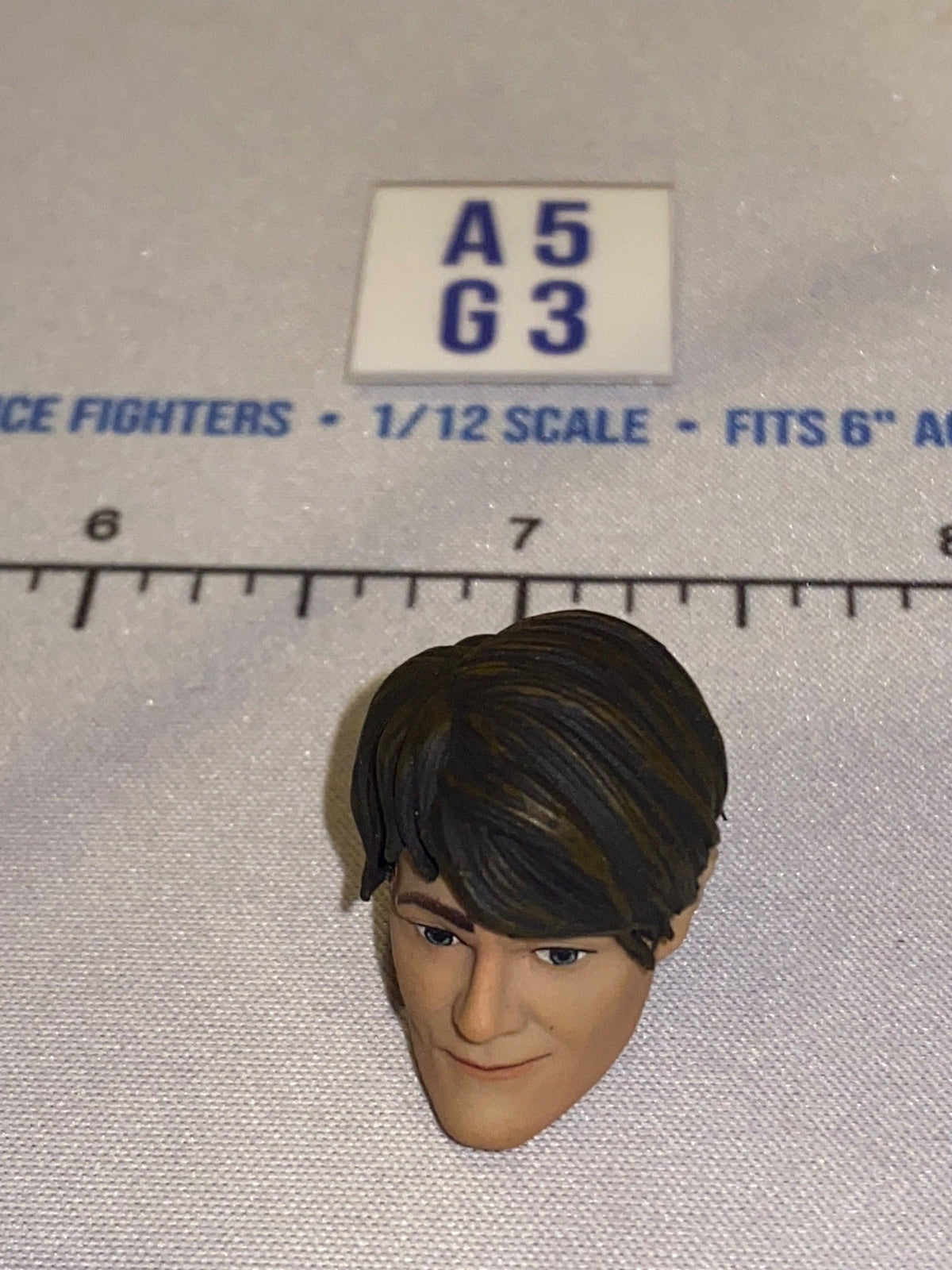 1/12 Scale Male Head Sculpt with Dark Brown Hair