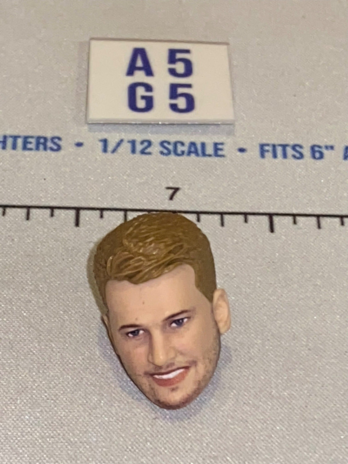 1/12 Scale Male Head Sculpt with Blonde Hair and Stubble