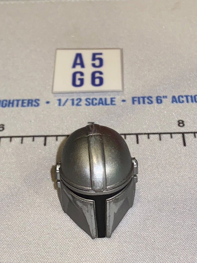 1/12 Scale Mandalorian Helmet - Star Wars Black Series - Beskar Silver