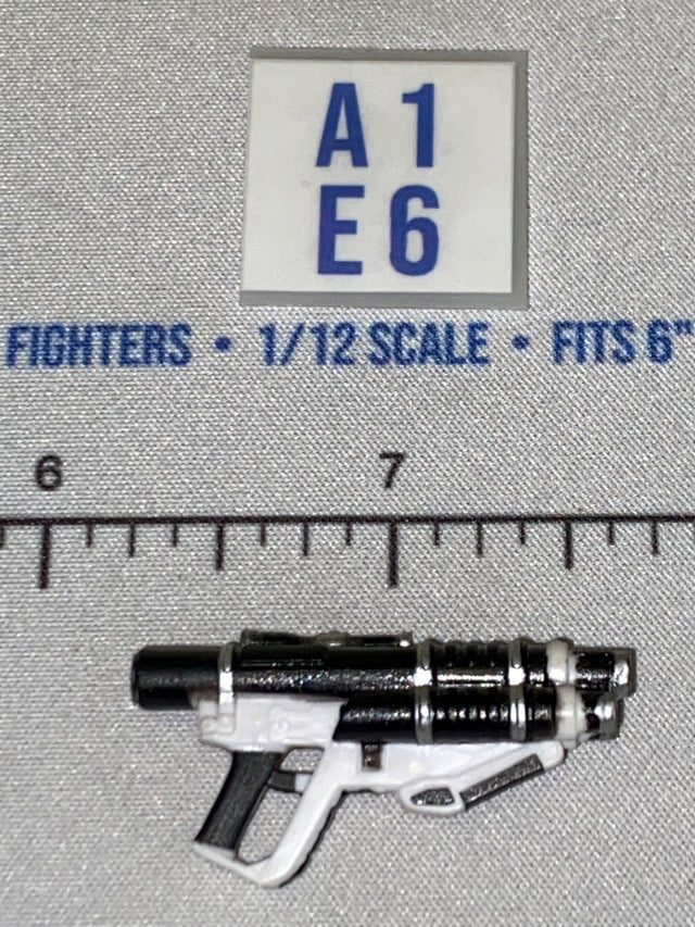 1/12 Scale Star Wars Black Series Science Fiction Blaster Pistol - Black and White