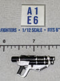 1/12 Scale Star Wars Black Series Science Fiction Blaster Pistol - Black and White