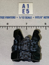 1/12 Scale Modern Era Tactical Body Armor Vest - Black - Valaverse