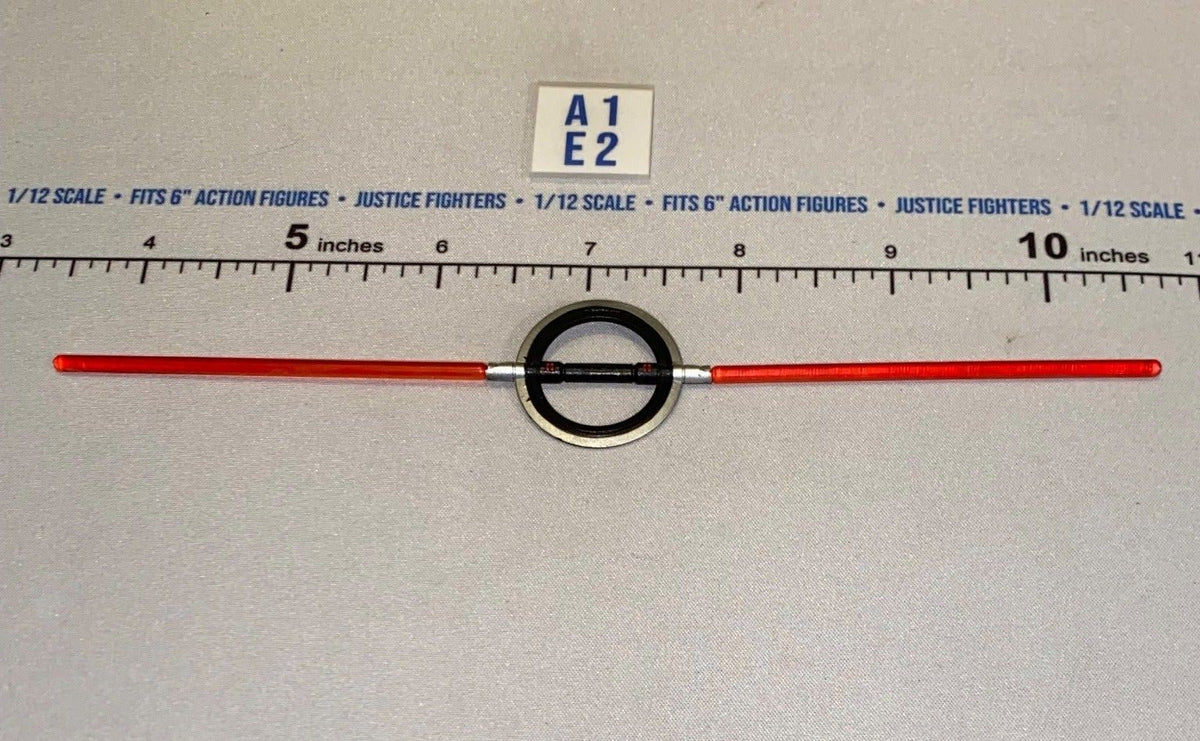 1/12 Scale Double-Bladed Lightsaber Staff - Red - Star Wars Black Series