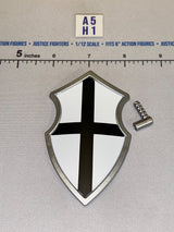 1/12 Scale Medieval Crusader Shield - Four Horsemen - Mythic Legions - White with Black Cross