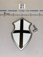 1/12 Scale Medieval Crusader Shield - Four Horsemen - Mythic Legions - White with Black Cross