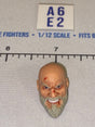 1/12 Scale Bald Male Head Sculpt with Grey Beard and Battle Damage - Valaverse