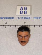 1/12 Scale Male Head Sculpt with Black Hair and Mustache - GI Joe Classified