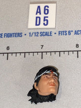 1/12 Scale Male Head Sculpt with Long Dark Hair and Headband - GI Joe Classified