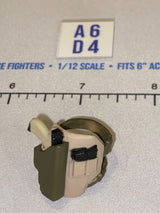 1/12 Scale Modern Era Leg Holster with Pistol - Tan and Olive Drab