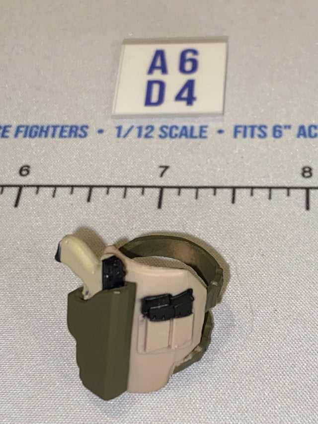 1/12 Scale Modern Era Leg Holster with Pistol - Tan and Olive Drab