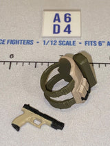 1/12 Scale Modern Era Leg Holster with Pistol - Tan and Olive Drab
