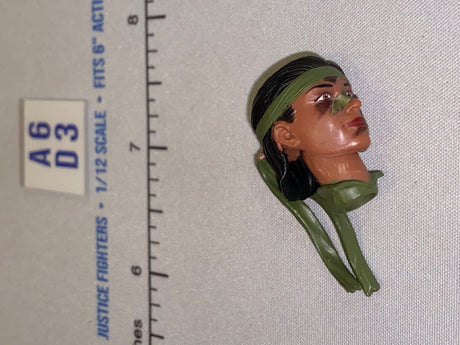 1/12 Scale GI Joe Classified Female Head Sculpt with Dark Hair and Green Headband