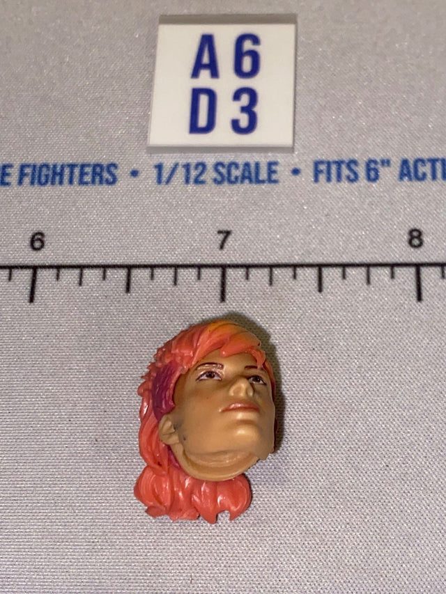 1/12 Scale Female Head Sculpt with Long Red and Pink Hair - GI Joe Classified