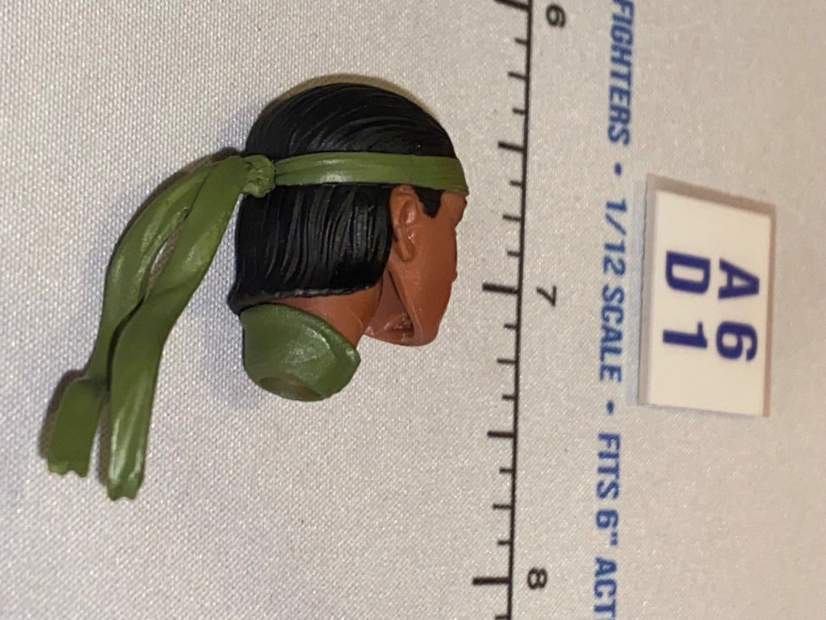 1/12 Scale GI Joe Classified Female Head Sculpt with Black Hair and Green Headband