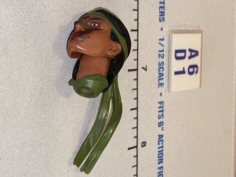1/12 Scale GI Joe Classified Female Head Sculpt with Black Hair and Green Headband