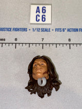 1/12 Scale Head Sculpt with Long Dark Hair and Earring - Mattel WWE
