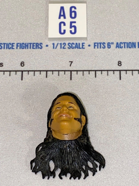 1/12 Scale Head Sculpt with Long Dark Hair - Mattel WWE