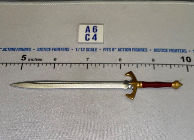 1/12 Scale Medieval Fantasy Sword with Gold and Red Handle - Four Horsemen - Mythic Legions