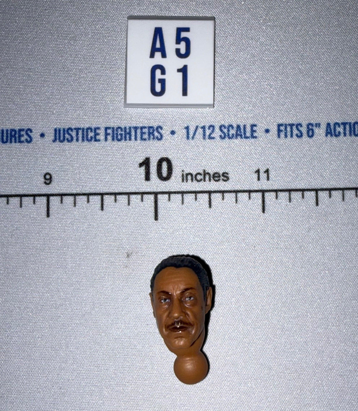 1/12 Scale Star Wars Black Series Male Head Sculpt with Short Dark Hair - Mustache