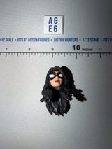 1/12 Scale Female Head Sculpt with Long Dark Hair and Mask - Spider-Woman - Marvel Legends