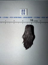 1/12 Scale Female Head Sculpt with Long Dark Wavy Hair