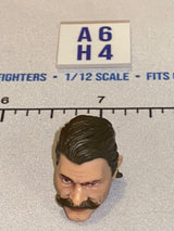1/12 Scale Male Head Sculpt with Dark Hair and Mustache - GI Joe Classified