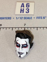 1/12 Scale Male Head Sculpt with Dark Hair and Face Paint - Horror