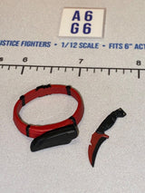 1/12 Scale Modern Era Belt with Knife - Red and Black - Valaverse