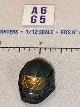 1/12 Scale GI Joe Classified Science Fiction Armored Tactical Helmet Head Sculpt - Black and Gold