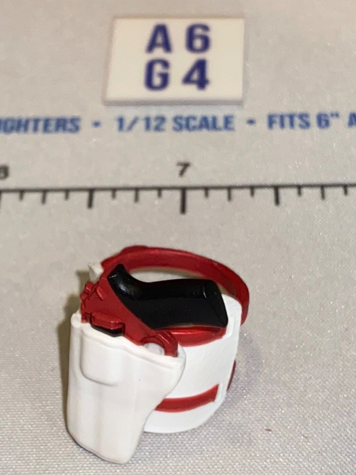 1/12 Scale Modern Era Revolver and Holster - White and Red - Valaverse