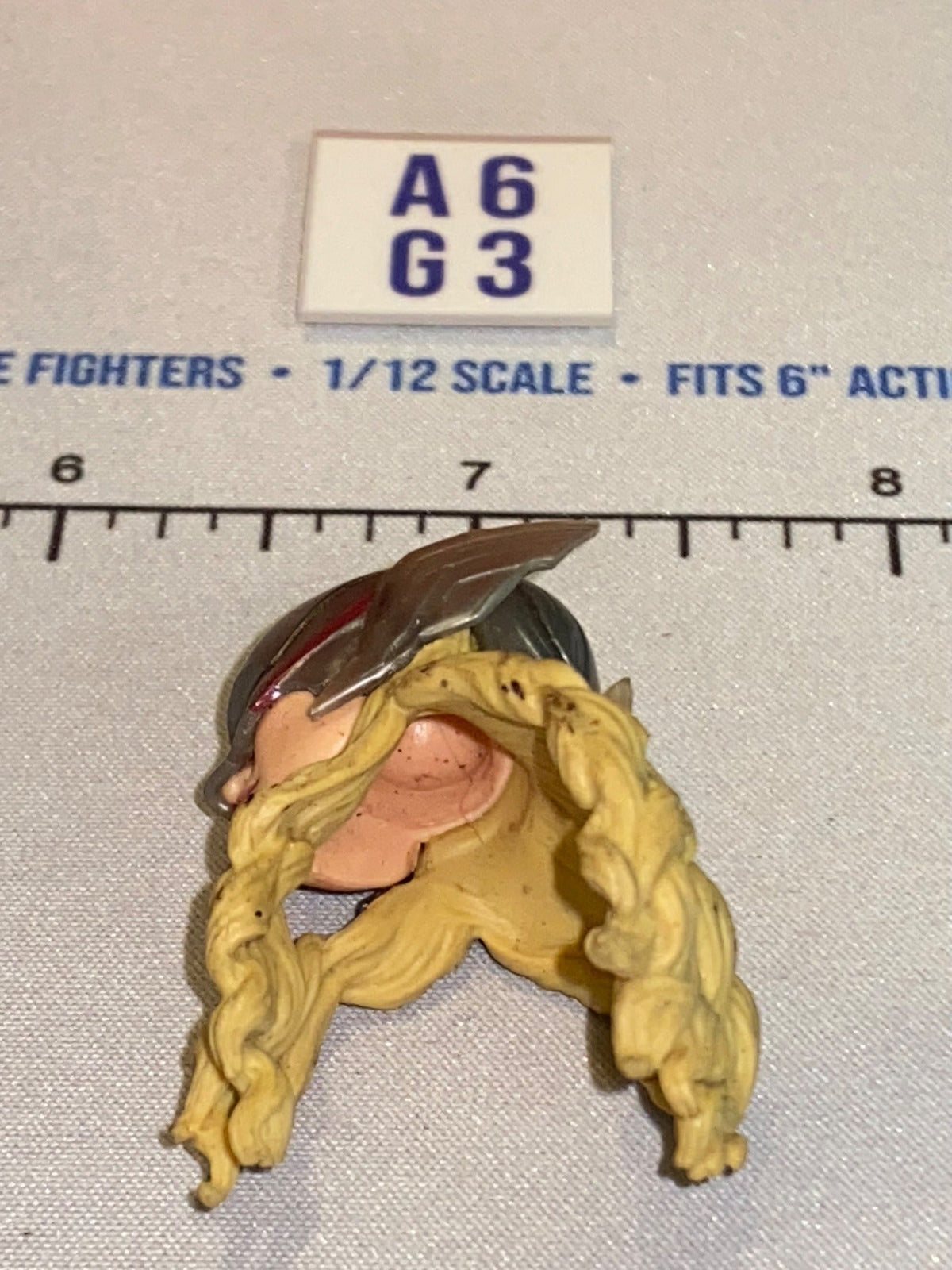 1/12 Scale Female Head Sculpt with Long Blonde Hair and Goggles - Marvel Legends