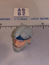 1/12 Scale Male Head Sculpt with Gray Hair and Headband - GI Joe Classified